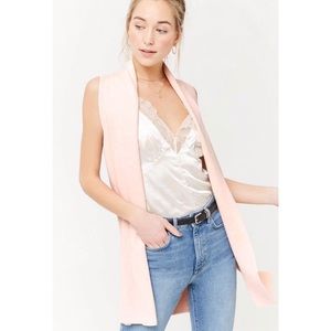 Sleeveless Knit Pink Cardigan